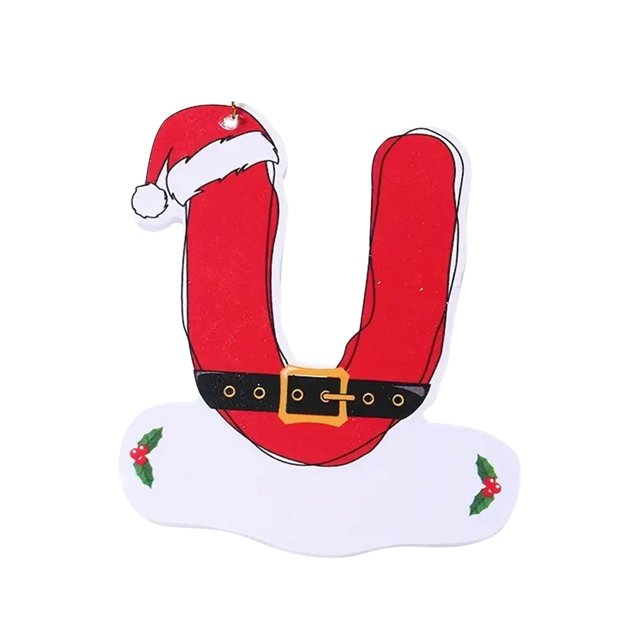 Xihbxyly Adornos Navideños con Letras, Colgante de Madera con 26 Letras Del Alfabeto, Adornos Rojos para Árbol de Navidad, Decoración Festiva para El Hogar o La Oficina, Regalo Personalizado para Las