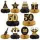 thumbnail image 1 of Gexolenu 10 Piezas Centros De Mesa De Panal De 50 Cumpleaños Oro Negro Saludos A 50 Años Centros De Mesa De Cumpleaños Adornos De Mesa Para Decoraciones De 50 Cumpleaños 50 Fabulosos Suministros De De, 1 of 3