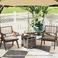 thumbnail image 4 of Gymax Table d'Appoint d'Extérieur en Rotin PE de 21,5 Pouces avec Trou pour Parasol et Plateau en Résine, 4 of 10