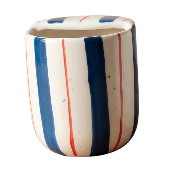Elegant Ceramic Cup With Striped Pattern Large Capacity Mug For Tea Coffee Milk Suitable For Microwave