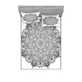 thumbnail image 2 of Ambesonne Mandala Fitted Sheet & Pillow Sham Set, Mandala Art Black White, Twinxl, Black White, 2 of 3