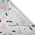thumbnail image 3 of Ambesonne Geometric Kitchen Curtains, Retro Triangles Dots, 55"x45", Pale Pink Teal Black, 3 of 3