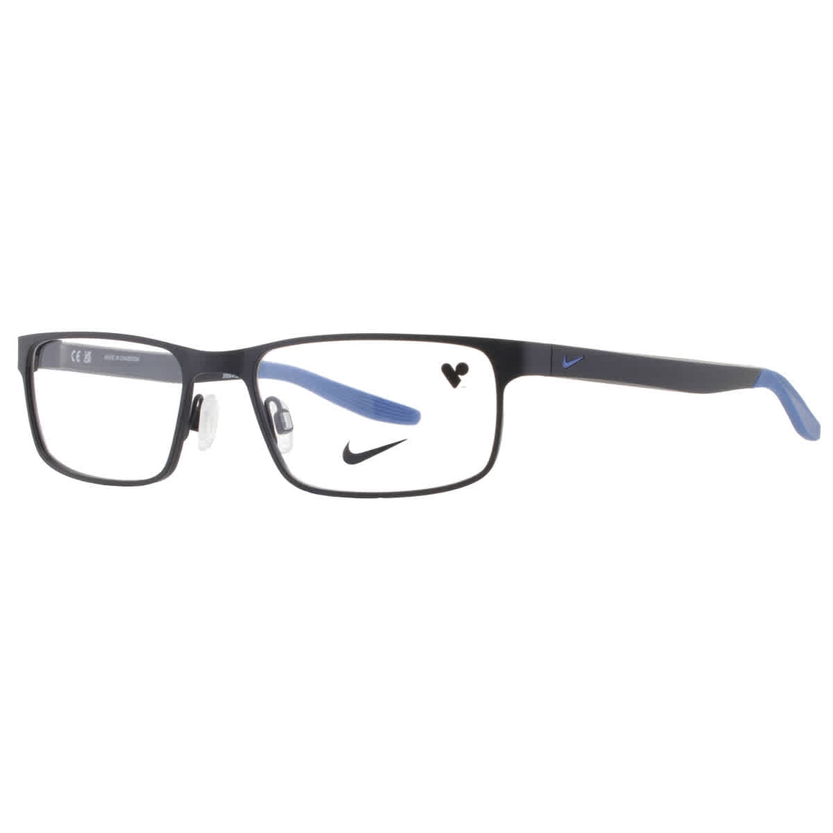 Nike NIKE 8182 001 Unisex Black Rectangular Metal Frame Eyeglasses