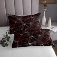 thumbnail image 4 of YST Geometric Coverlet Set, Geometry Irregular Diamond Quilt Set For Kids Teens Adult Women Bedroom, Lightweight Microfiber Bedspread Set Abstract Triangle Bedding Set (Black Red, Queen), 4 of 4