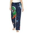 thumbnail image 1 of Fotbe Dinosaur Astronaut Space Surfing Pantalones de Pijama para Mujer, Pantalones de Dormir, Pantalones Pj con Cordón y Bolsillos-Medium, 1 of 6