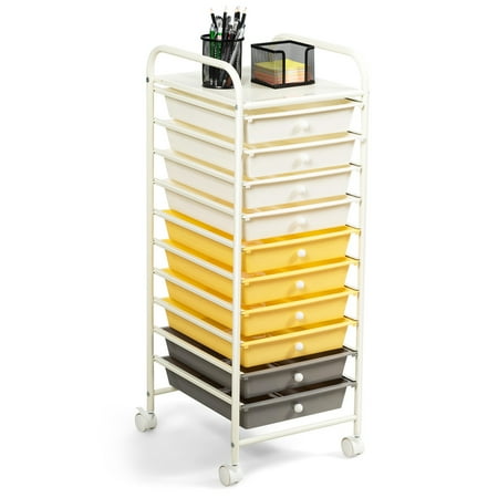 UPC: 6592451991708 | Costway 10 Drawer Rolling Storage Cart Scrapbook Paper Office School Organizer