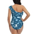 thumbnail image 5 of Honeii Octopus And Whale for women's one-piece swimsuit featuring a chic one-shoulder design experience elegance and style in the water-Large, 5 of 6