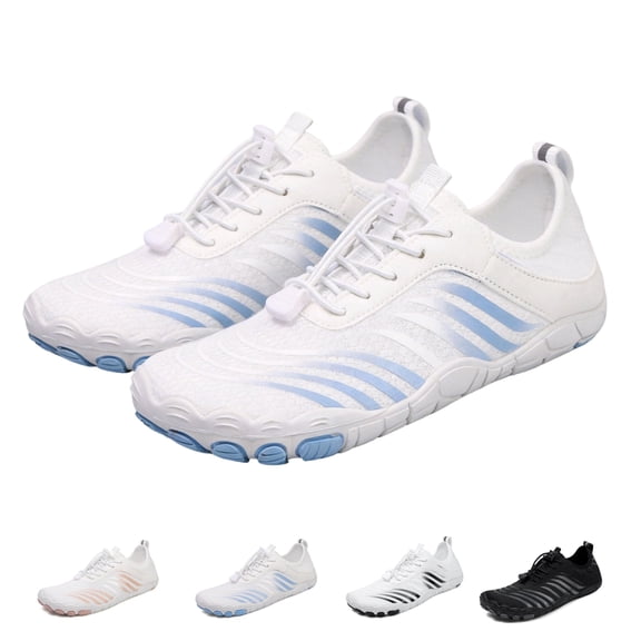 ROSOZ Unisex Quick-Dry Barefoot Water Shoes - Lace-Up Aqua Sneakers with Soft Sole for Swimming, Diving & Hiking