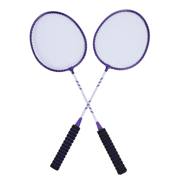 2PCS Badminton Rackets for Adults Teens Iron Alloy Anti Slip Rackets Set with Nylon Shuttlecocks Carrying Bag for Outdoor Backyard Games