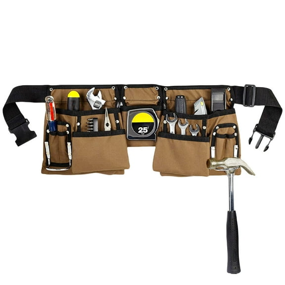 Yokua Heavy Duty Canvas Tool Pouch 19 Pocket Tool Belts with Quick Release Buckle