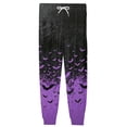 thumbnail image 5 of Domuza Halloween Pajama Pants for Men Casual Stretch Waist Drawstring Jogger Pjs Trousers Funny Novelty Print Lightweight Comfy Home Trousers Purple S, 5 of 5