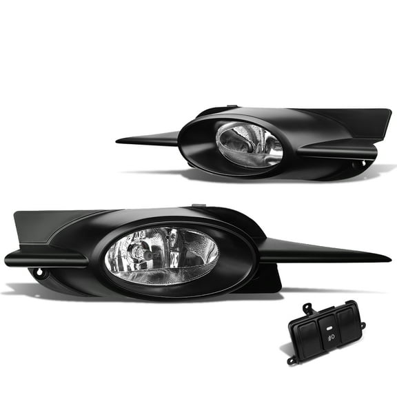 DNA Motoring For 09-11 Honda Civic Coupe Clear Lens Bumper Fog Light Lamps w/Bezel Wiring Switch