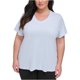 thumbnail image 1 of Calvin Klein Womens Cotton V Neck Basic T-Shirt, ltblue, Plus Size, 2X, 1 of 1
