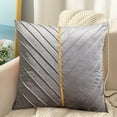 thumbnail image 4 of SHIMELE Solid Color Velvet Pleated Pillowcase Cushion Decorative Pillow for Sofa Bed Office Lumbar Support Waist Protection 45x45cm, 4 of 7