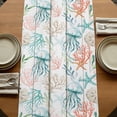 thumbnail image 5 of Table Runners 72 Inches Long Dress Scarves, Teal Red Jellyfish Coastal Farmhouse Kitchen/Dining Table Runner, Coffee Tablerunners, Vintage Beach Coral Starfish Nautical 14x72 Inch, 5 of 9