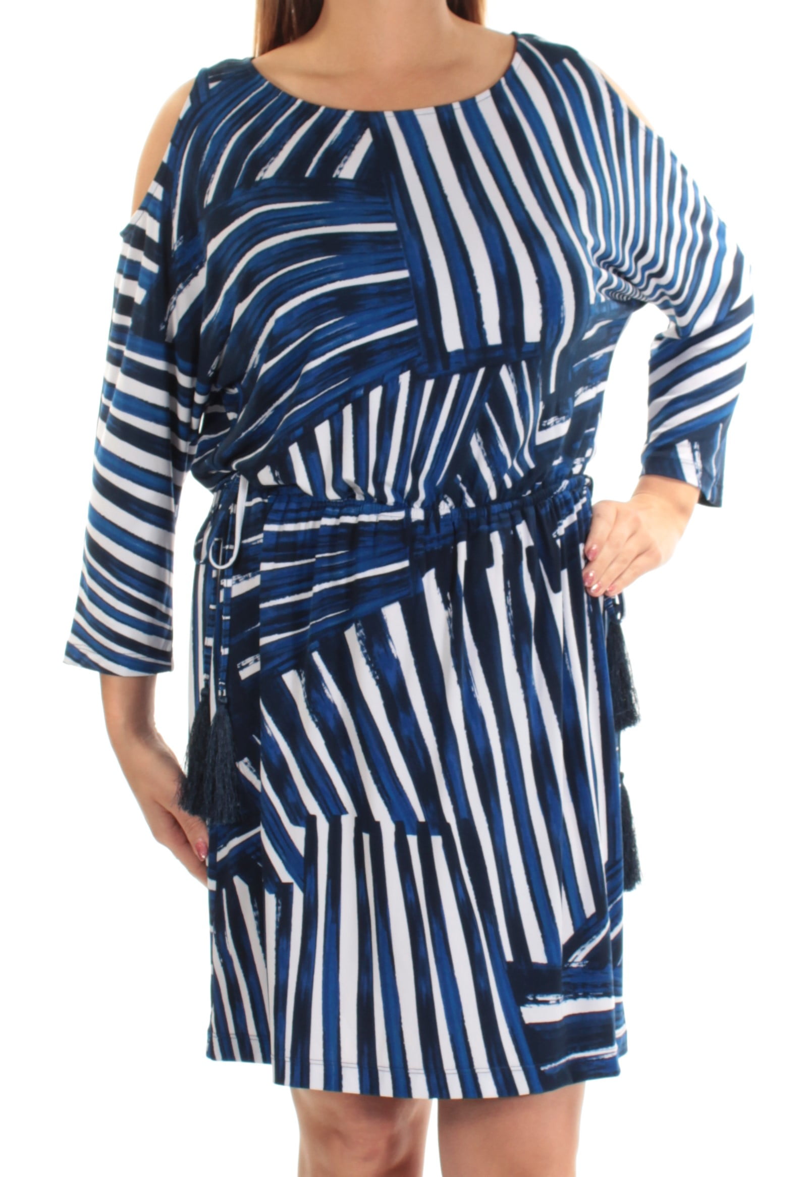 calvin klein blue striped dress