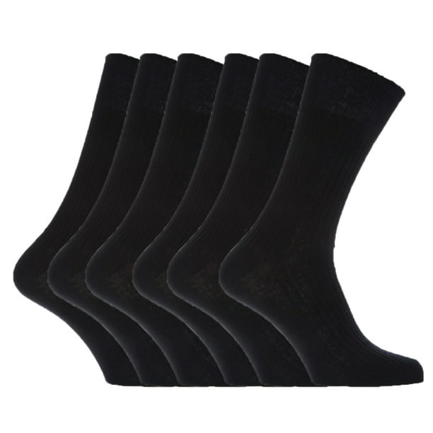 Universal Textiles - Mens 100% Cotton Non Elastic Top Gentle Grip Socks ...