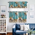 thumbnail image 2 of Coastal Beach Kitchen Curtains Valances and Tiers Set of 3 Starfish Conch Tier Curtains and Valance with Rod Pocket for Small Windows, 27.5"x36", 2 of 9