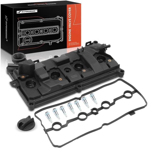 A-Premium Engine Valve Cover with Valve Cover Gasket, Oil Filler Cap and Bolts Compatible with Nissan Sentra 2017-2019, Juke 2011-2017, 1.6L