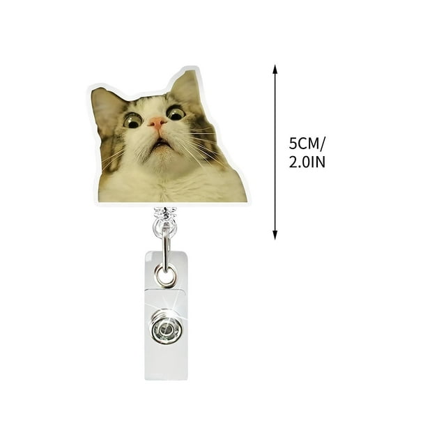SDNall Clip de Badge d'Identité, Clip d'Expression Acrylique Mignon 2D, Clip de Défilement Extensible, Clip d'Identité Plat