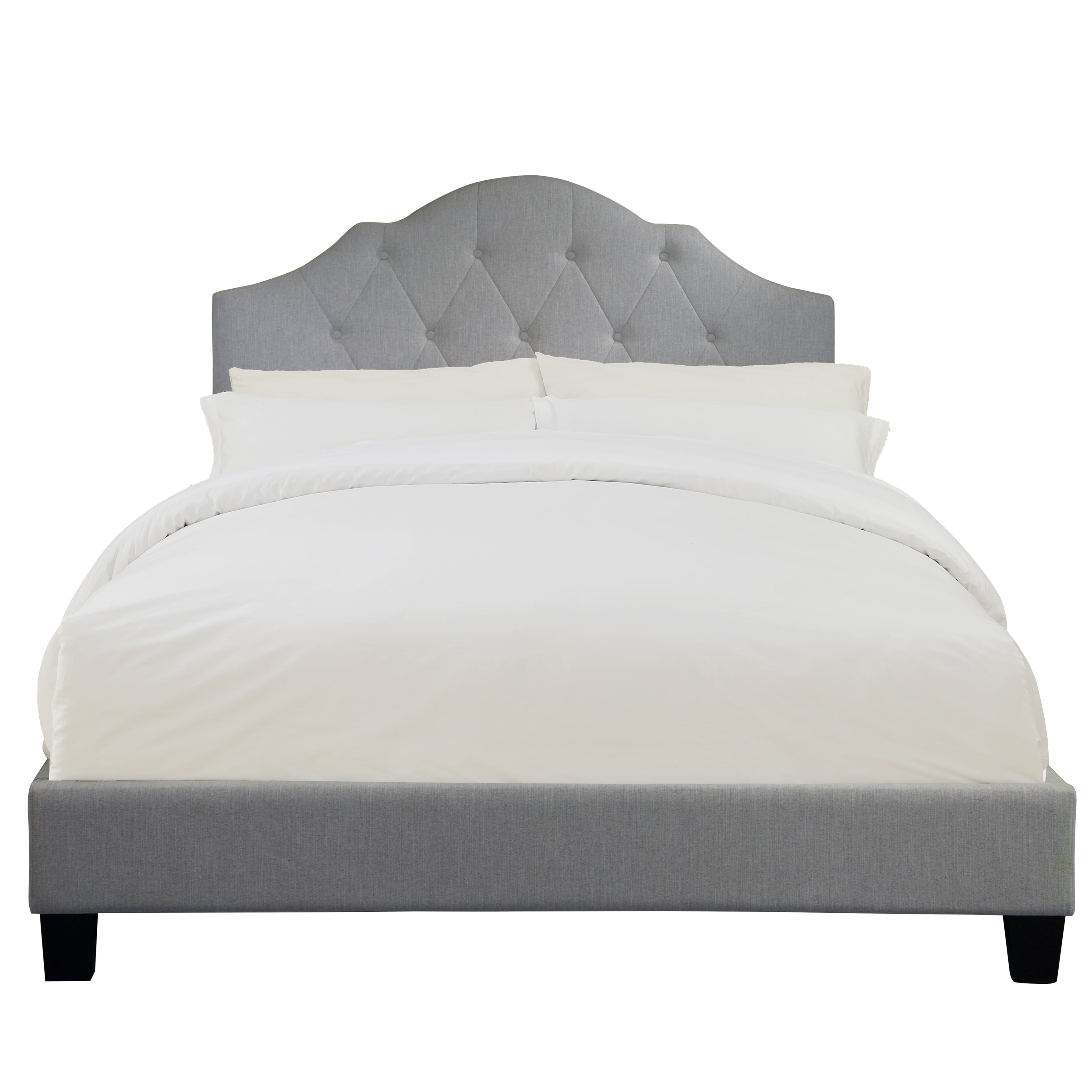 Tufted Upholstered Queen Bed In Steel Grey Com
