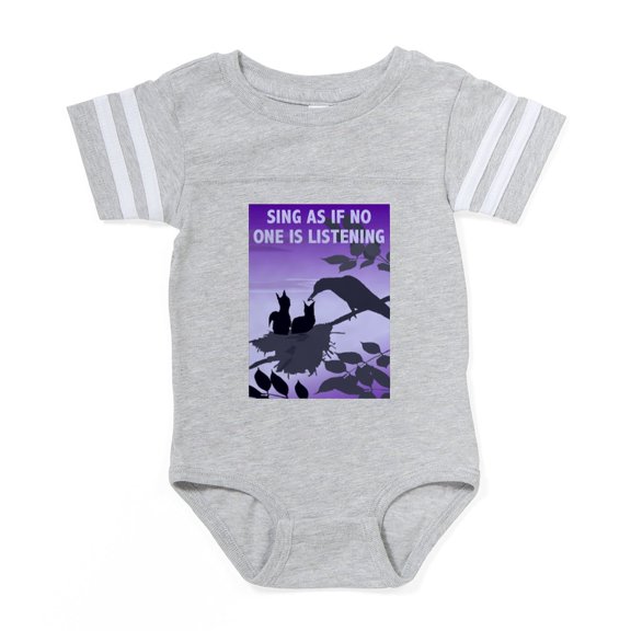 CafePress - Songbirds CROP Text - Cute Infant Baby Football Bodysuit