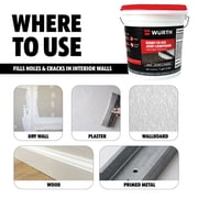 Würth Ready-to-Use Lightweight Joint Compound, 1 gal, Gypsum, Pre-Mixed