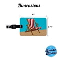 thumbnail image 3 of Beach Chair Red White Stripe Vacation Faux Leather Travel Luggage Tag, 3 of 7