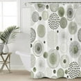thumbnail image 4 of Waterproof Shower Curtain, Sage Green Black Polyester Fabric Bathroom Curtains with 12 Hooks, 72" W x 78" H, Watercolor Modern Geometric Abstract Art Quick-Drying Bathtub Curtain, 4 of 6