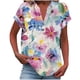 thumbnail image 1 of Vestidos Casuales Para Mujer, Blusas De Mujer De Moda Camiseta informal de manga corta con cuello en V y botones para mujer, 1 of 5