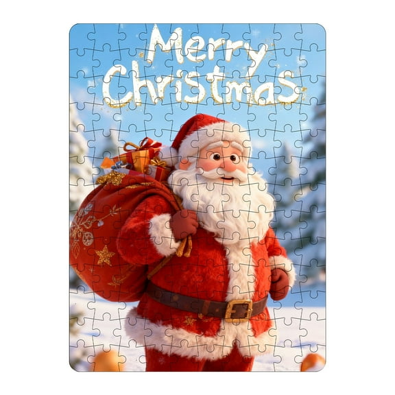 Wooowa Christmas 130-Piece Paper Puzzles, Festive Gift for Holiday Leisure Time & Family Activity Nights
