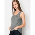 thumbnail image 2 of Made by Johnny Women's Casual Loose Fit Sleeveless Pleated Scoop Neck Tank Top M HEATHER_GREY, 2 of 4