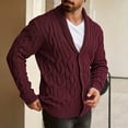 thumbnail image 5 of Zormilly Mens Cardigan Sweater Long Sleeve Shawl Collared Button Down Sweaters Cable Knit Cardigans Fall Outfits, S-2XL, 5 of 9