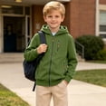 thumbnail image 3 of fatyb Boys Zip up Hoodies Casual Long Sleeve Hooded Sweatshirt Kids Fleece Lined Jacket Outdoor Wear, 3 of 7