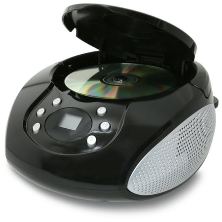 GPX - Portable Boombox with CD Player and AM FM Radio - Black