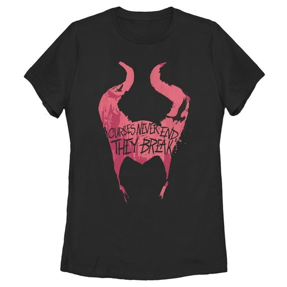 Women's Maleficent: Mistress of All Evil Curses Never End  Graphic Tee Black Medium
