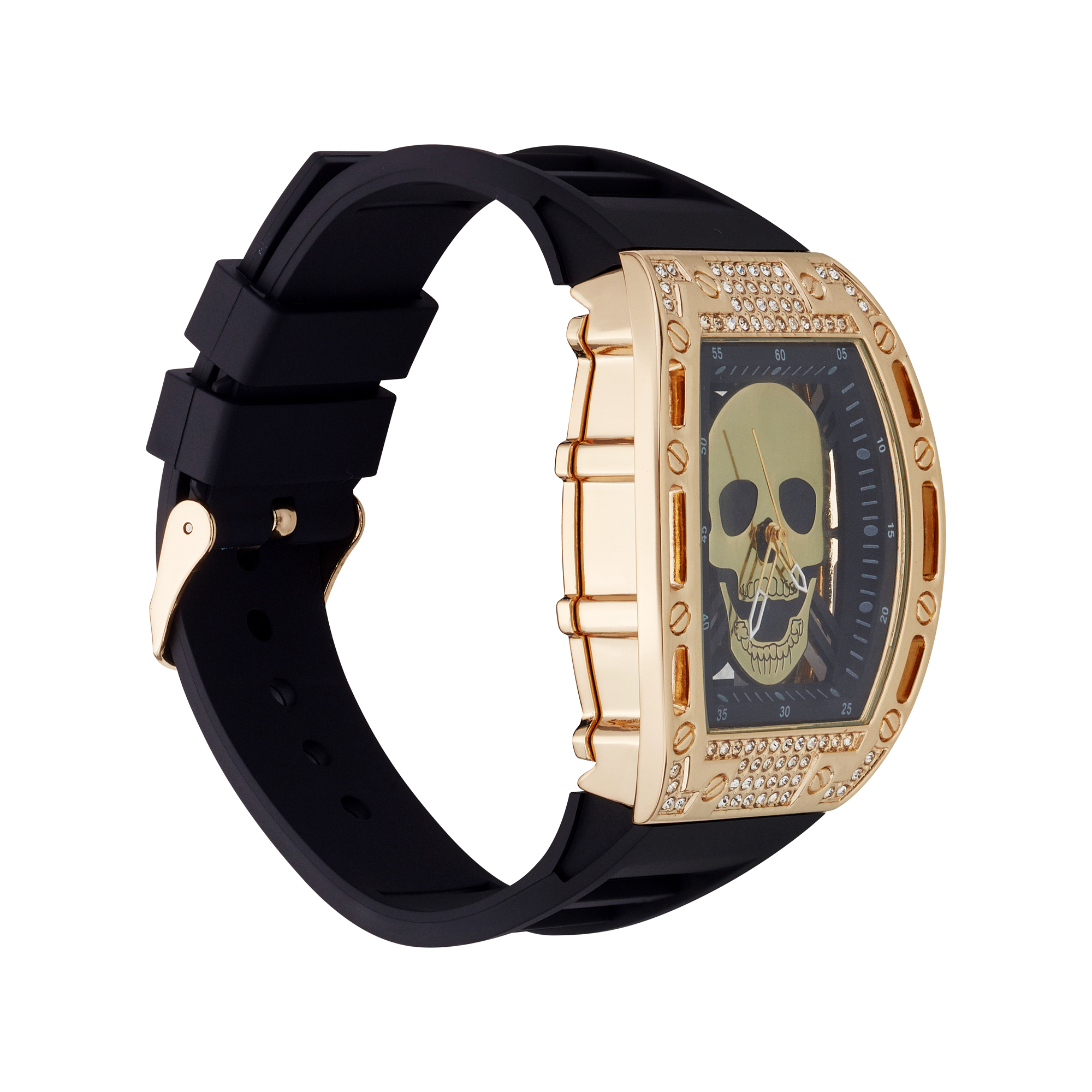 Ed Hardy Men's Matte Black Plastic Strap Watch 42mm