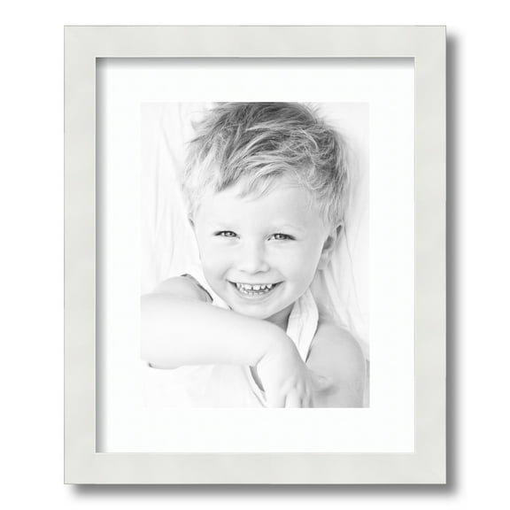 ArtToFrames 13x16" Matted Picture Frame with 9x12" Single Mat Photo Opening Framed in 1.25" Satin White Frame and 2" Super White Mat (FWM-3966-13x16)