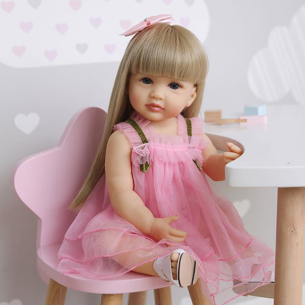 Realistic Newborn Baby Doll Girl Pink Lifelike Alive Dress 10 Piece Ensemble Set 
