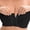 Black, variant on SNKSDGM Women Strapless Front Hook Bandeau Bra, Fixed Cup Strap Support Daily Underwear White XXXL