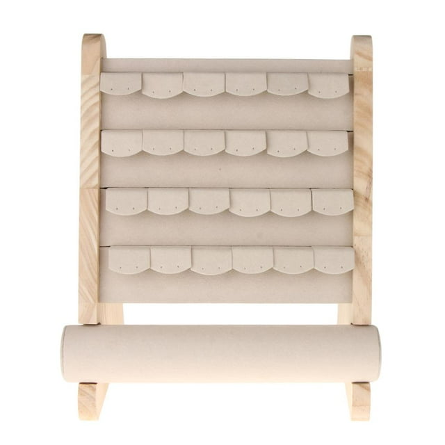 Natural Wooden Jewellery Display Rack - Ears Bracelet Watch Bangle Holder