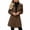 Bronze, variant on Women's Lapel Wool‑Blend Trench Coat, Long‑Sleeve Button‑Down Mid‑Length Outerwear, Casual Fall Winter Fashion Overcoat for Women