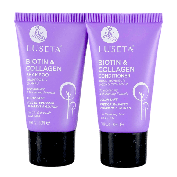 Set de viaje Luseta con concentración de biotina y colágeno, volumen 30 ml x 2
