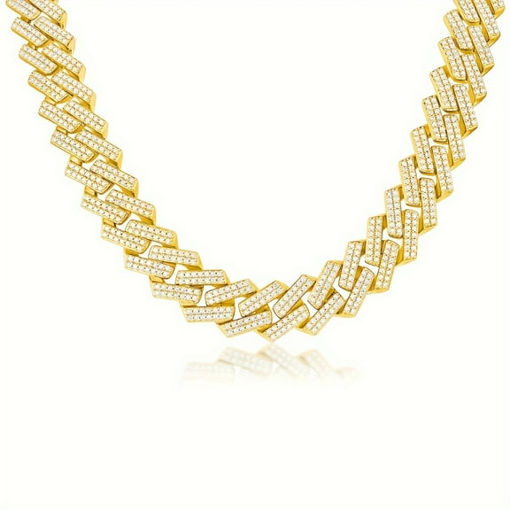 Moissanite Necklace, 925 Sterling Silver & 18K Gold Plated, men's, women's, collarbone chain, personality, trend, valentine's day, anniversary birthday gift