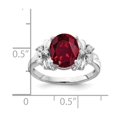 thumbnail image 2 of Auriga 14k White Gold 10x8mm Oval Created Ruby AA Diamond Ring for Women Size-6, 2 of 4