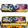 thumbnail image 5 of Uorisanigo Windshield Sun Shade Foldable Sunshade Aluminum Foil Colorful Sunset Palm Tree Sun Visor Shield for 2018-2024 2025 Jeep Wrangler JL / 2020-2024 Jeep Gladiator JT, 5 of 7