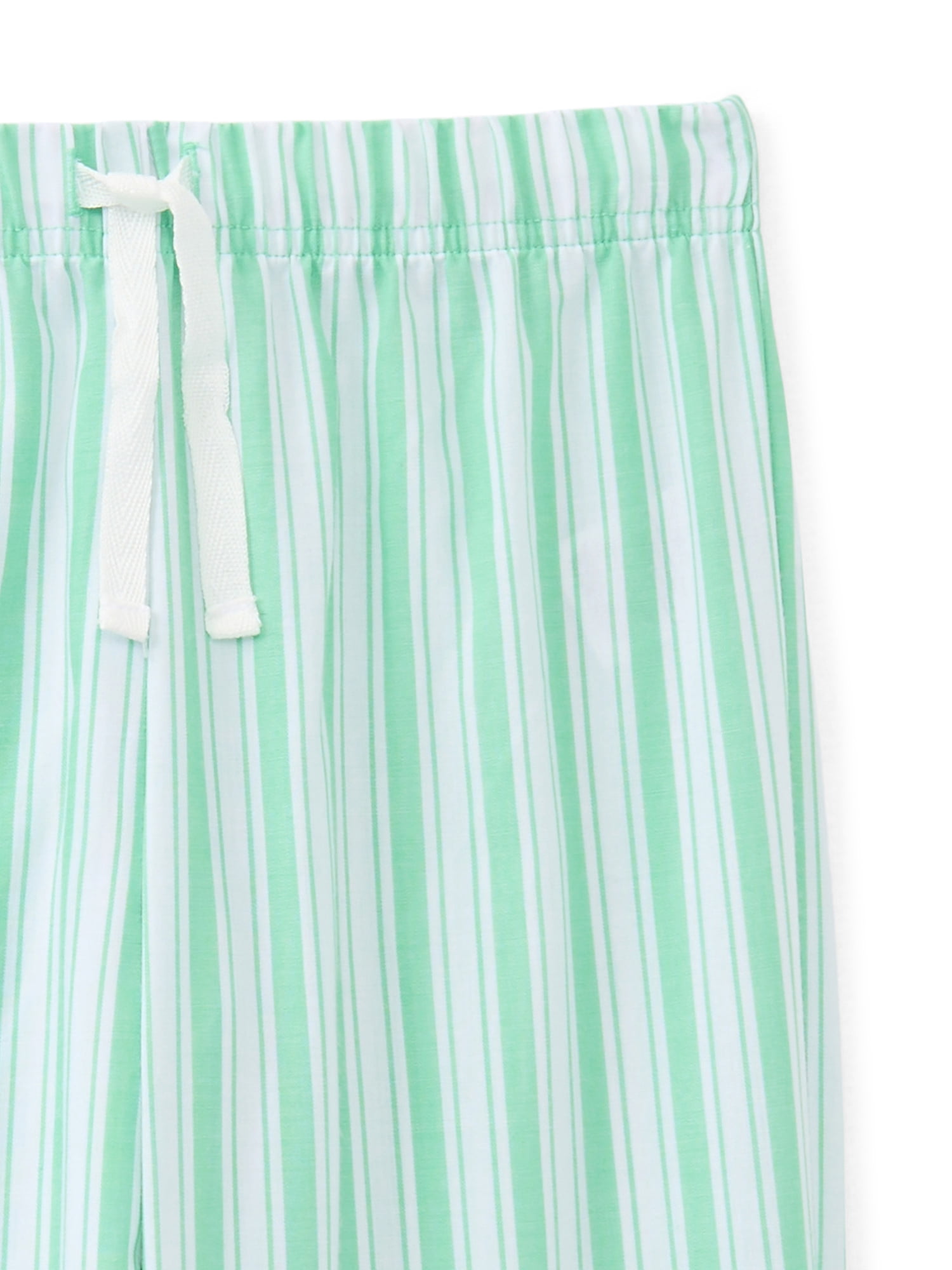 Wonder Nation Boys Knit Tee and Poplin Pants Pajama Set, 2-Piece, Sizes 4-18