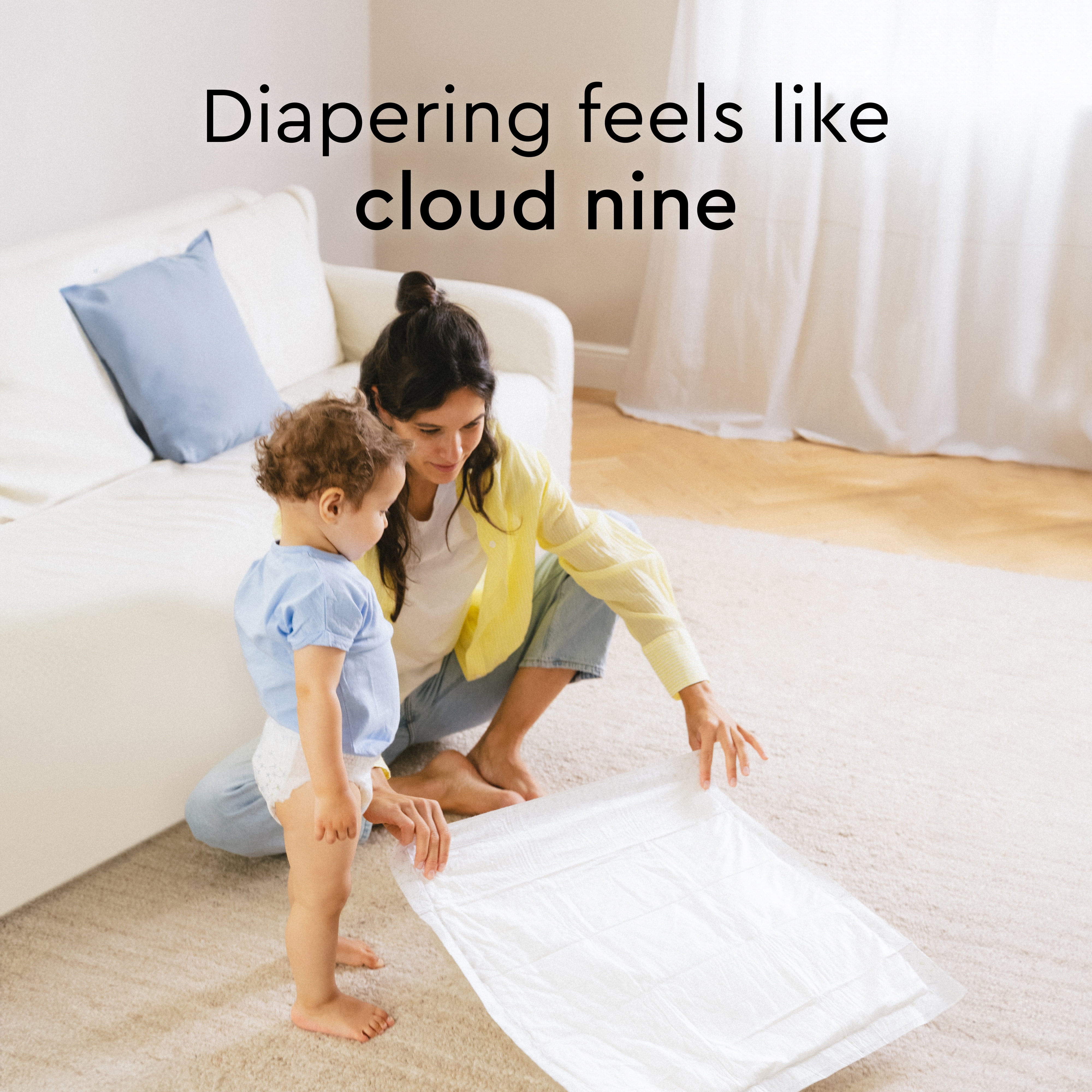 LILLYDOO Disposable Baby Changing Pads Liners Super Soft 50 Count 23,6" x 23,6"