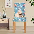 thumbnail image 4 of Yayeee 2 Pack Dining Chair Covers Stretch Parson Chairs Slipcovers Seat Protector, Easter Bunny Pattern, 4 of 6