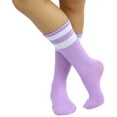 thumbnail image 5 of ToBeInStyle Women's Acrylic Ankle High w/ Striped Top Athletic Socks - Light Purple/White, 5 of 6